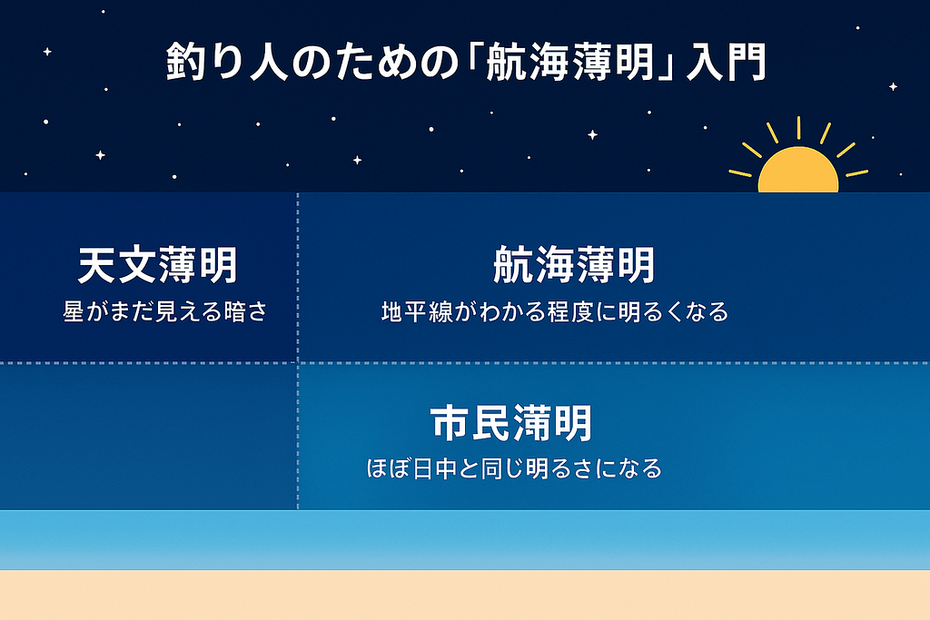 薄明の種類と違い(天文・航海・市民)